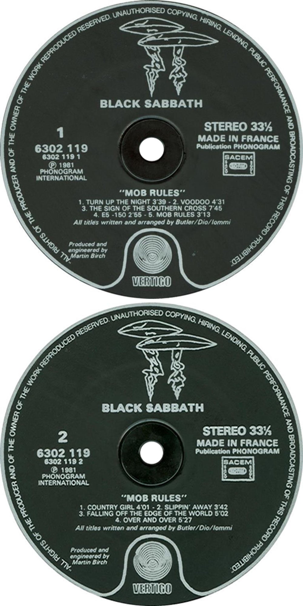 Black Sabbath Mob Rules - Publication Phonogram text French vinyl LP album (LP record) BLKLPMO226203