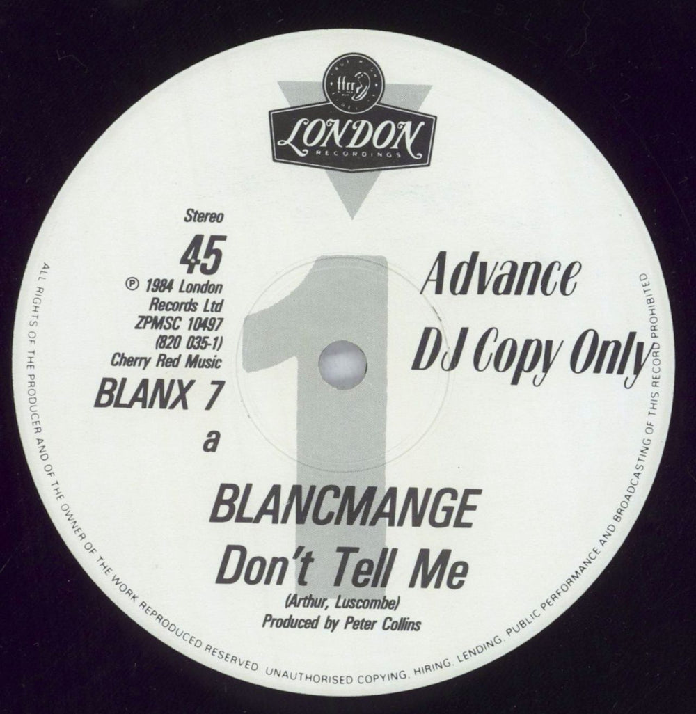 Blancmange Don't Tell Me + Sleeve UK Promo 12" vinyl single (12 inch record / Maxi-single) BLA12DO822345