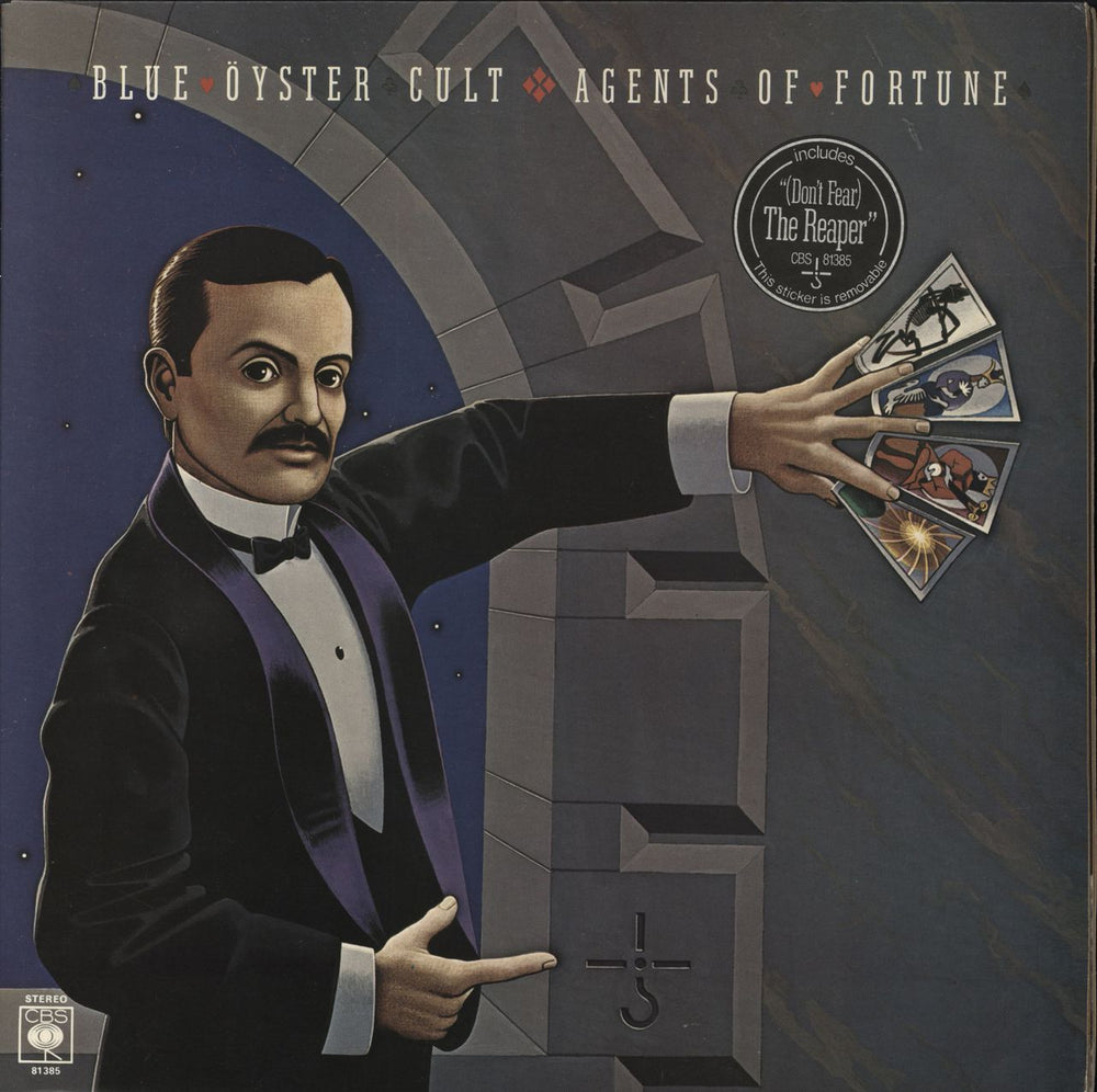 Blue Oyster Cult Agents Of Fortune - Hype Stickered UK vinyl LP album (LP record) CBS81385