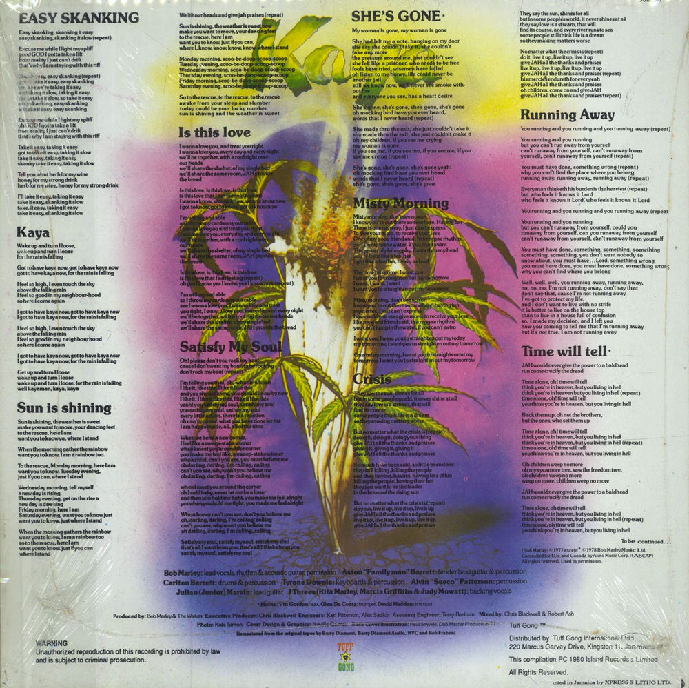Bob Marley & The Wailers Kaya Jamaican vinyl LP album (LP record)