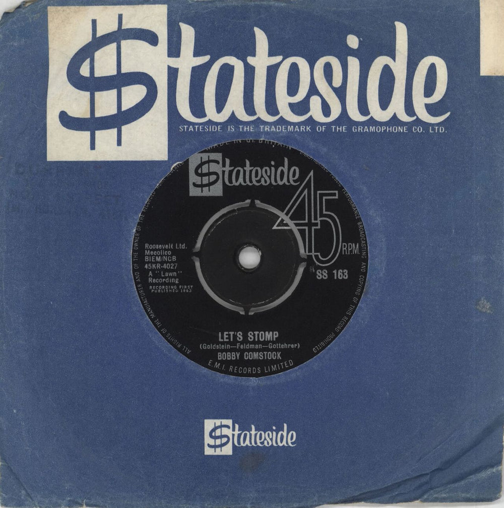 Bobby Comstock Let's Stomp UK 7" vinyl single (7 inch record / 45) SS163