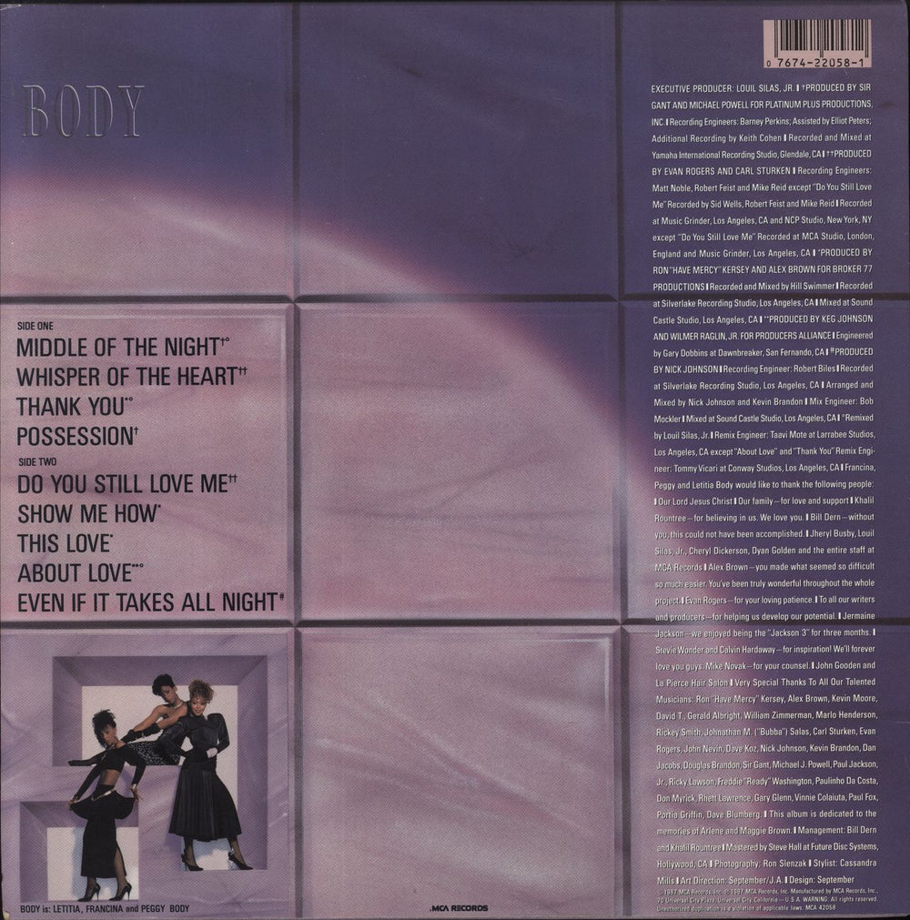 Body Body US vinyl LP album (LP record) 076742205812