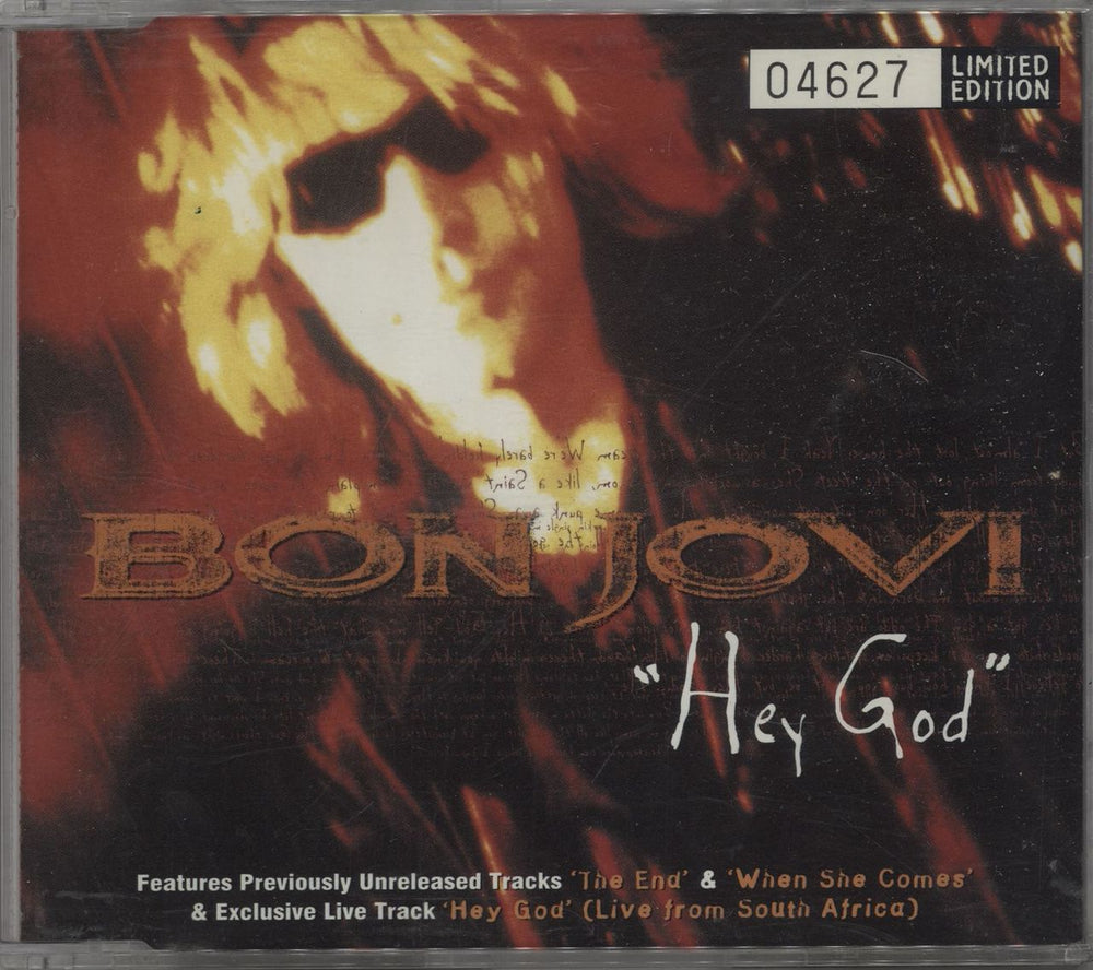 Bon Jovi Hey God - Numbered - Part 1 UK CD single (CD5 / 5") JOVCD21