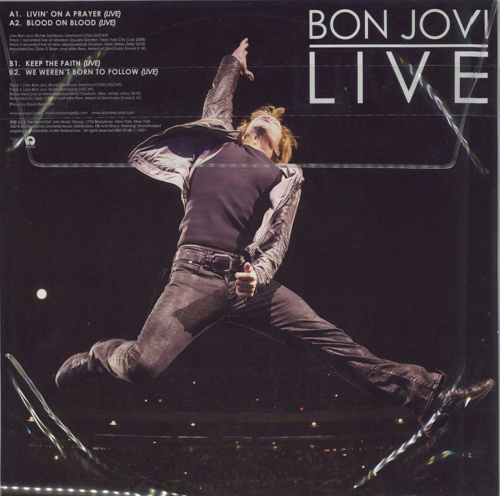 Bon Jovi Live - RSD 2013 UK 10" Vinyl Picture Disc (10 inch Record Single) 602537326068