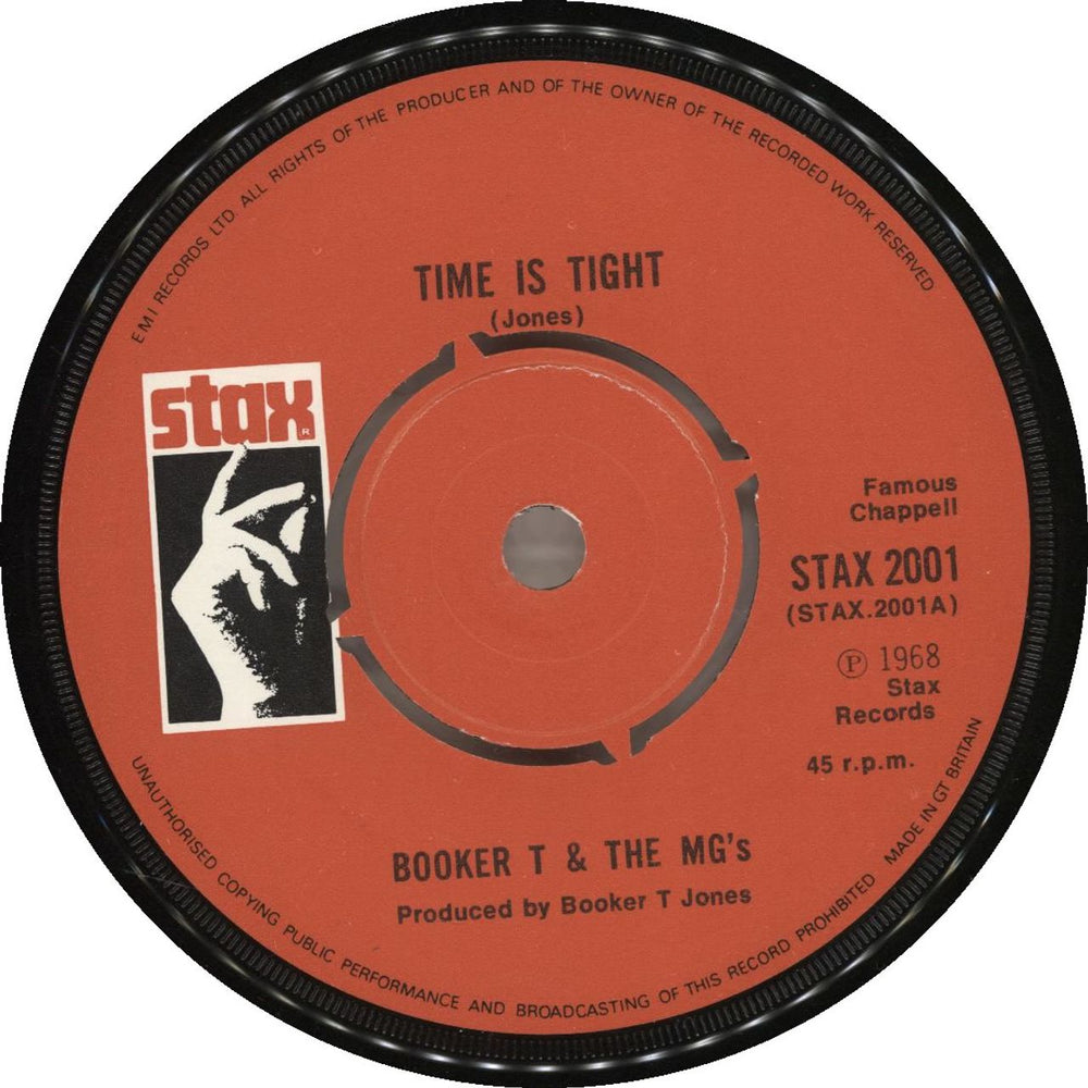 Booker T. & The M.G.'s Time Is Tight UK 7" vinyl single (7 inch record / 45) STAX2001