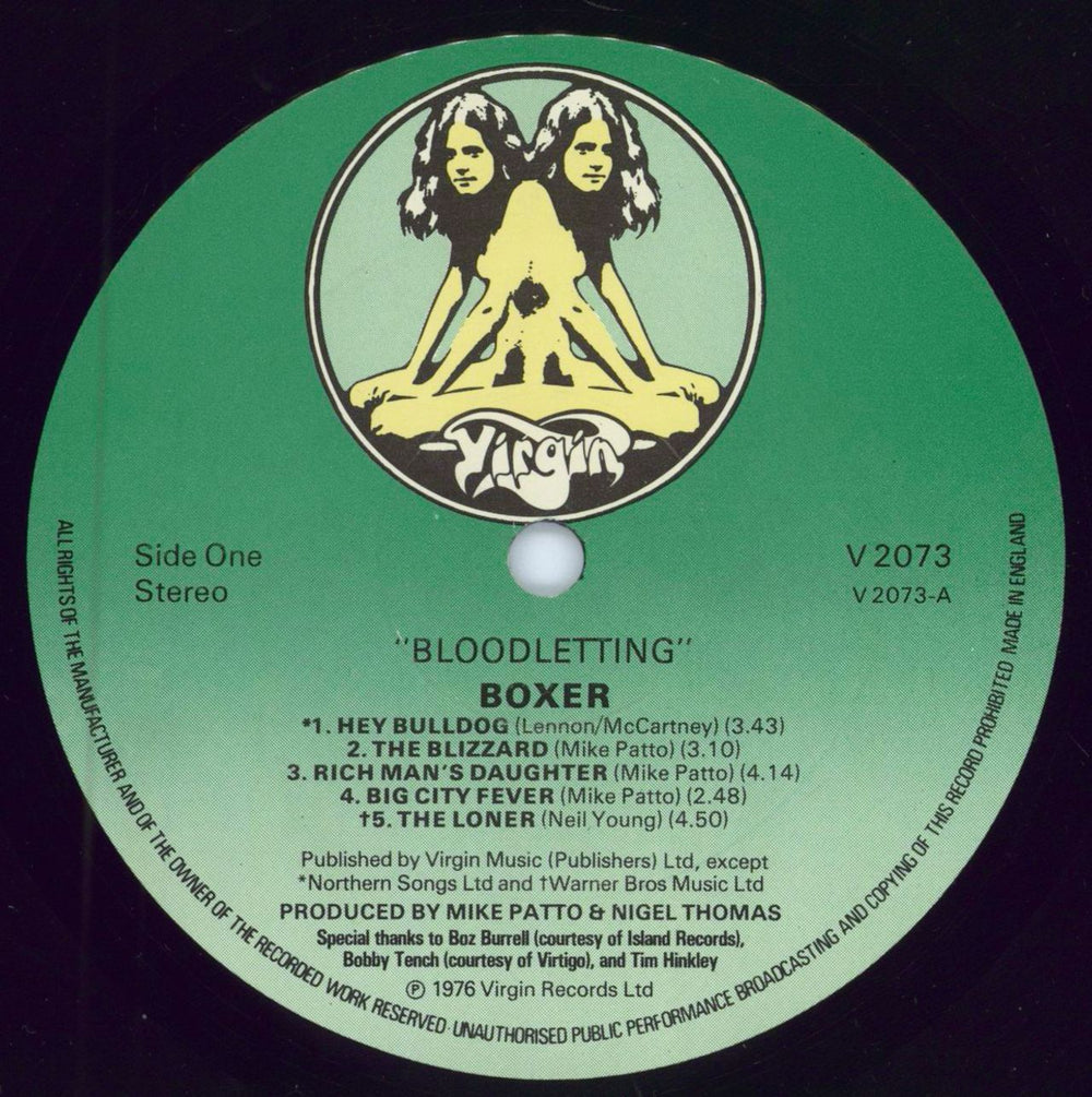 Boxer Bloodletting UK vinyl LP album (LP record) B.XLPBL262048