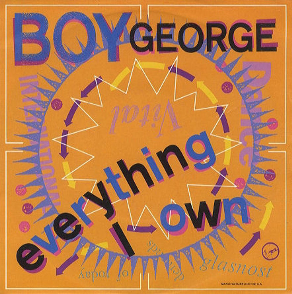 Boy George Everything I Own - Matt Sleeve UK 7" vinyl single (7 inch record / 45) BOY100