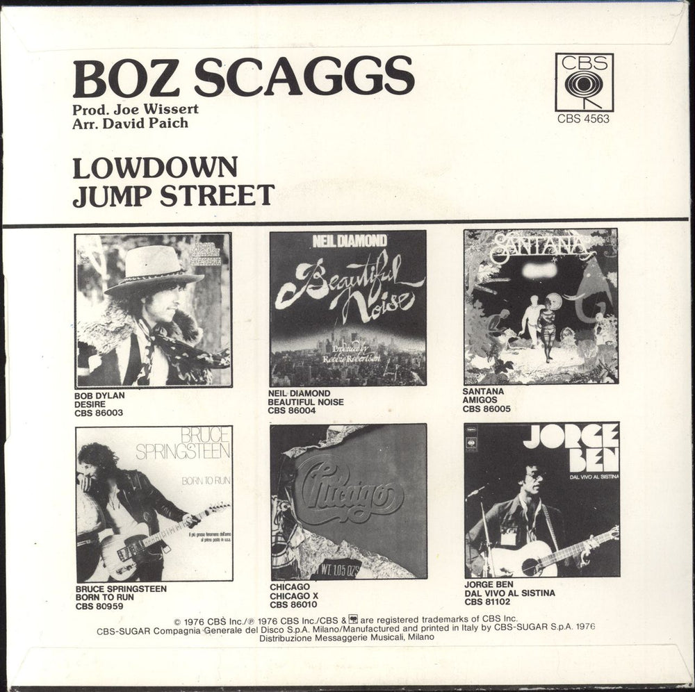 Boz Scaggs Lowdown Italian 7" vinyl single (7 inch record / 45)