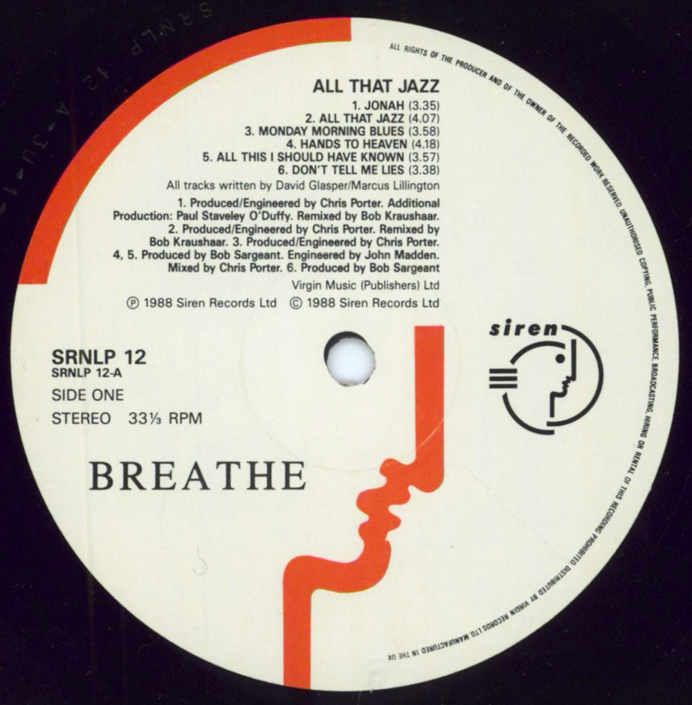 Breathe All That Jazz - 2nd UK vinyl LP album (LP record) BTHLPAL297776