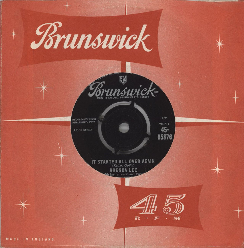 Brenda Lee It Started All Over Again UK 7" vinyl single (7 inch record / 45) 45-05876