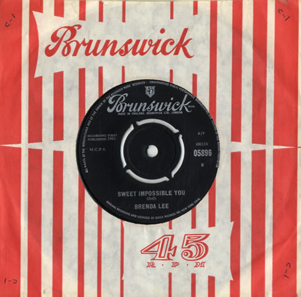 Brenda Lee Sweet Impossible You UK 7" vinyl single (7 inch record / 45) 05896