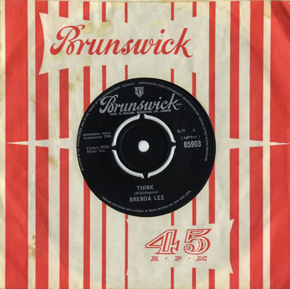 Brenda Lee Think UK 7" vinyl single (7 inch record / 45) 05903