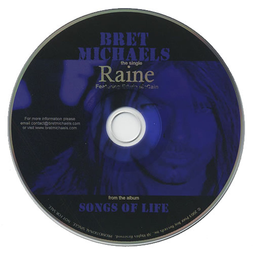 Bret Michaels Raine US Promo CD single (CD5 / 5") DIDX-088110