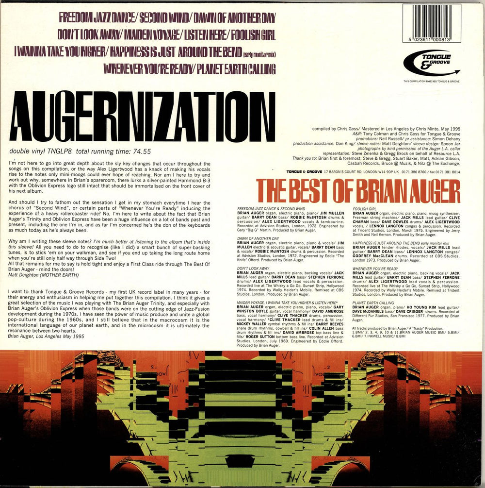 Brian Auger Augernization - The Best Of Brian Auger UK 2-LP vinyl record set (Double LP Album) 5023611000813