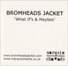 Bromheads Jacket What If's & Maybes UK Promo CD-R acetate CD-R ACETATE