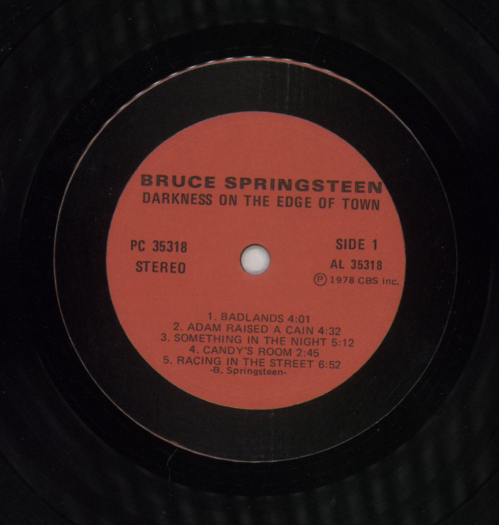 Bruce Springsteen Darkness On the Edge Of Town Canadian vinyl LP album (LP record)