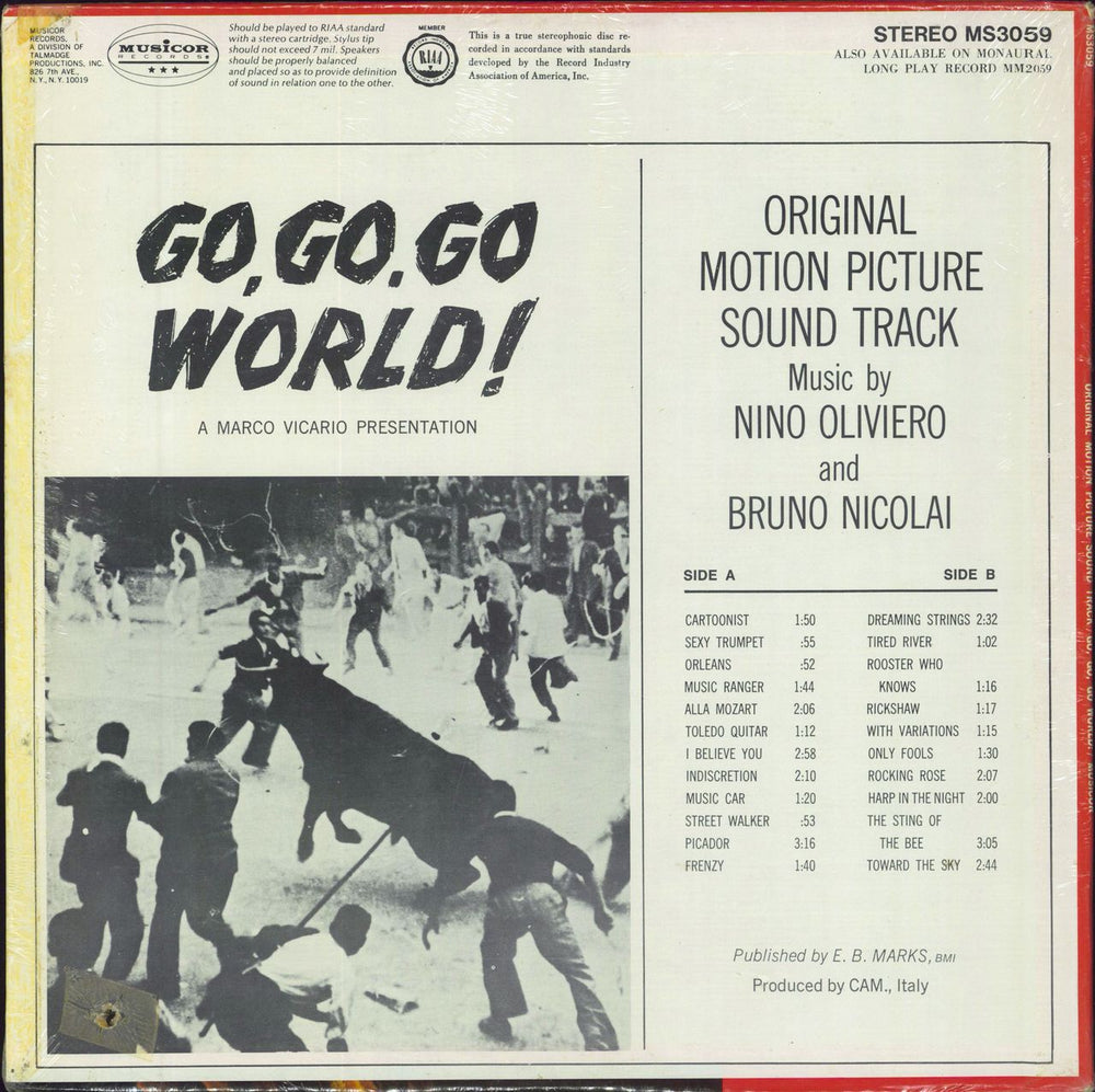 Bruno Nicolai Go, Go, Go World! US vinyl LP album (LP record)