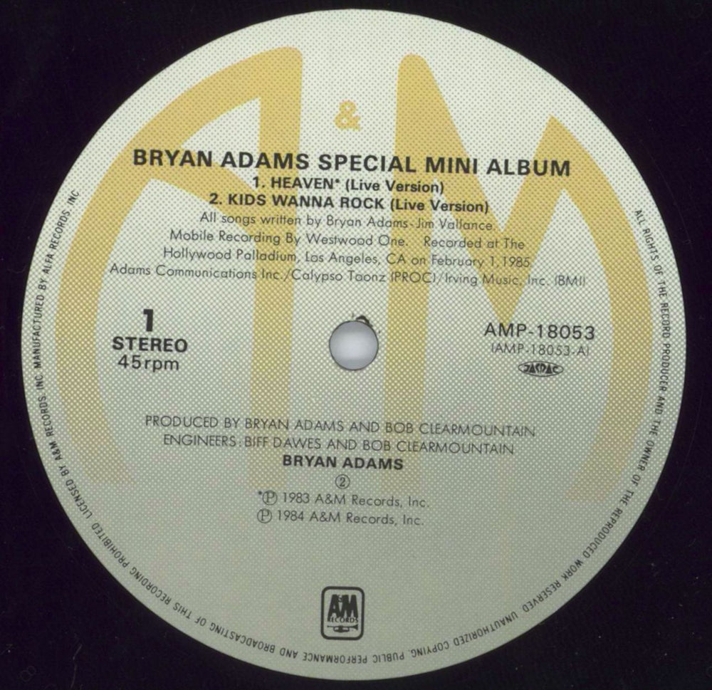 Bryan Adams Bryan Adams Special Mini Album Japanese 12" vinyl single (12 inch record / Maxi-single) ADA12SP136024