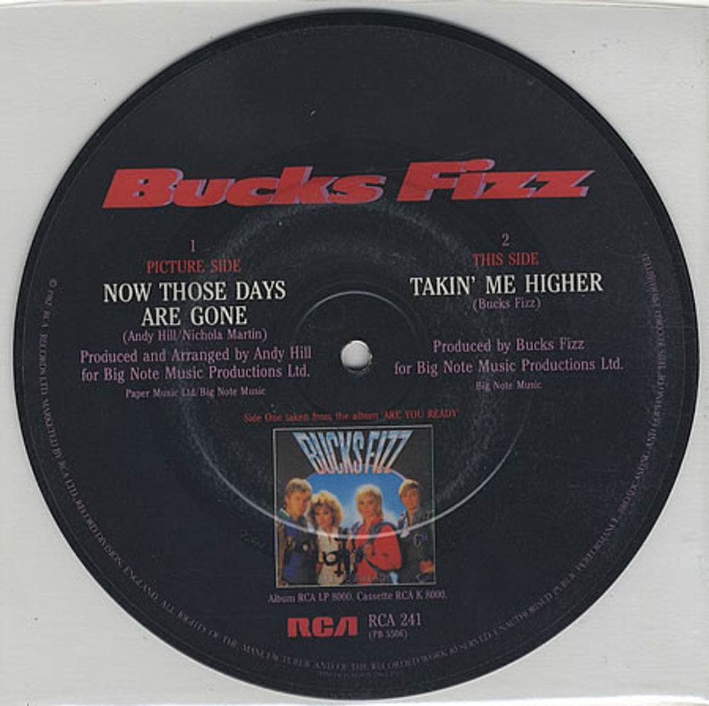 Bucks Fizz Now Those Days Are Gone UK 7" vinyl picture disc (7 inch picture disc single) BUC7PNO59509