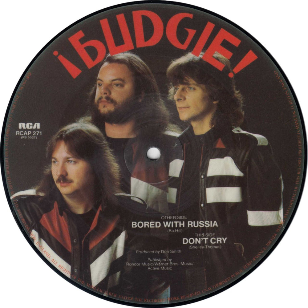 Budgie Bored With Russia UK 7" vinyl picture disc (7 inch picture disc single) BUD7PBO284821