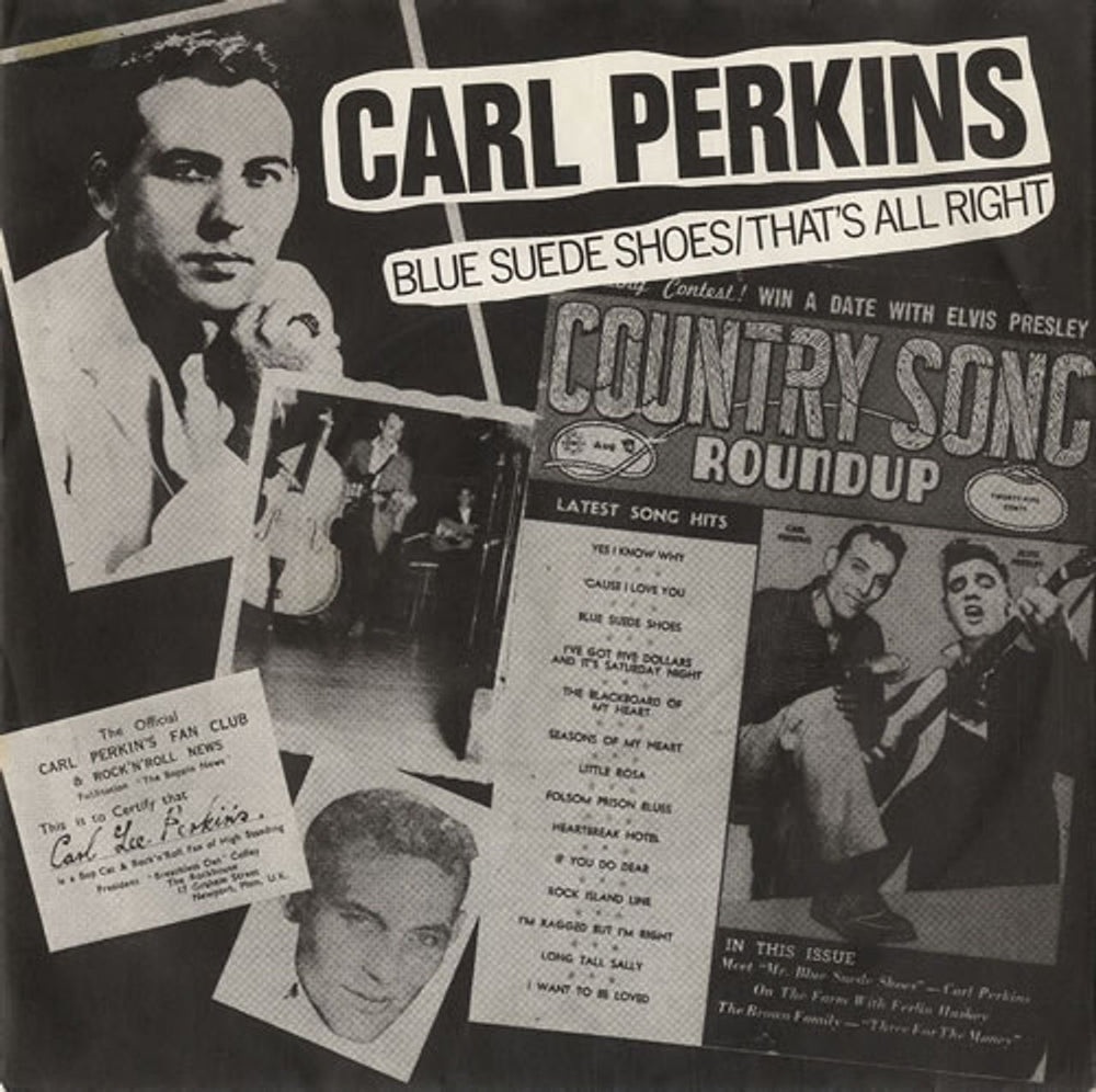 Carl Perkins (R&R) Blue Suede Shoes / That's All Right - A Label UK Promo 7" vinyl single (7 inch record / 45) UP36365