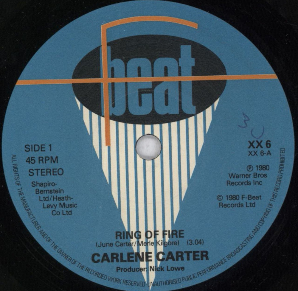 Carlene Carter Ring Of Fire - Poster Sleeve UK 7" vinyl single (7 inch record / 45) CLC07RI820342