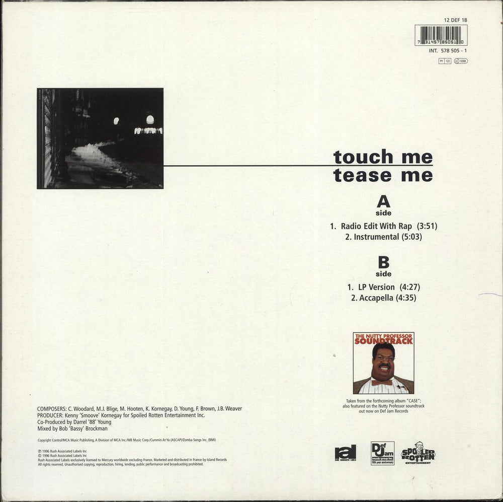 Case Touch Me Tease Me UK 12" vinyl single (12 inch record / Maxi-single) 731457850510