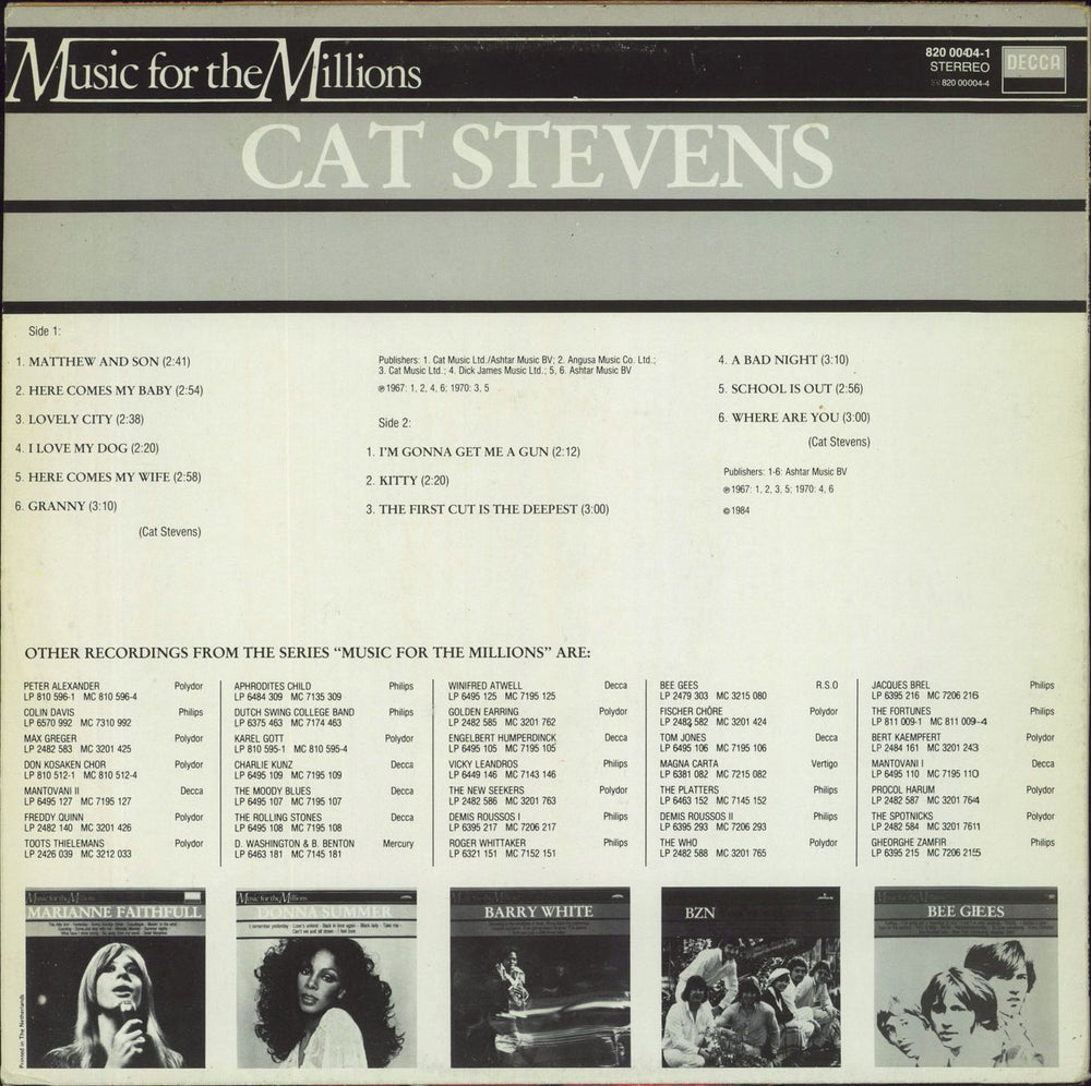 Cat Stevens Cat Stevens Dutch vinyl LP album (LP record)