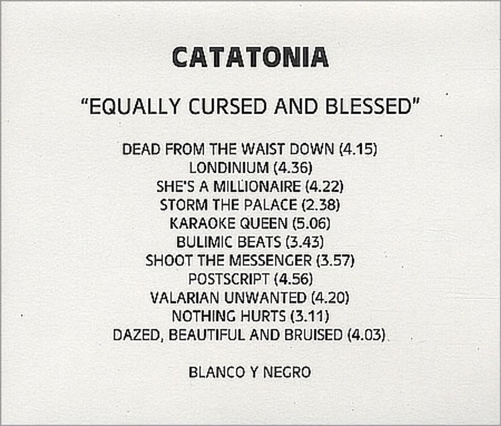 Catatonia Equally Cursed And Blessed UK Promo CD-R acetate CD-R