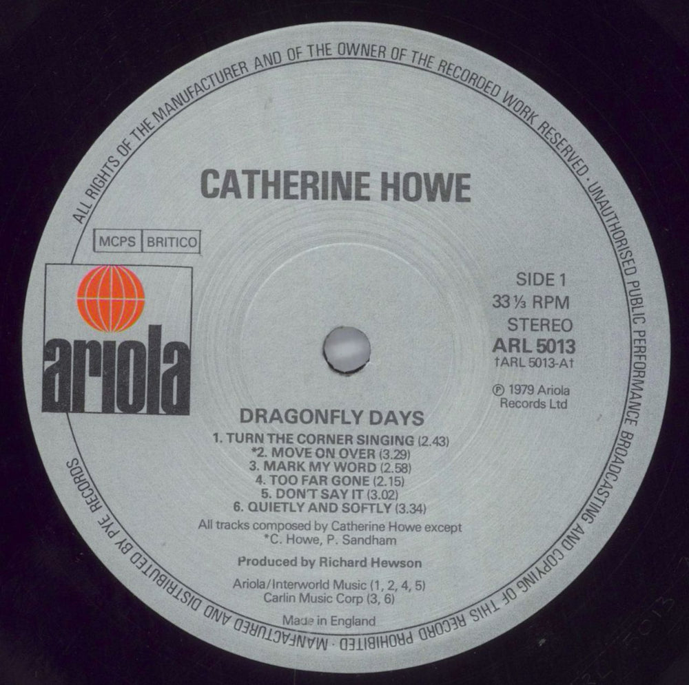 Catherine Howe Dragonfly Days UK vinyl LP album (LP record) HWCLPDR822564