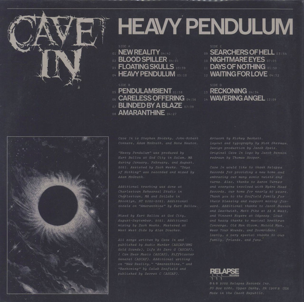 Cave In Heavy Pendulum - Blood Red vinyl US 2-LP vinyl record set (Double LP Album) 781676749010