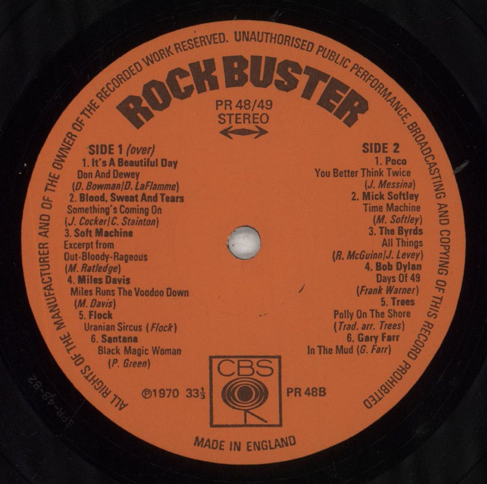 CBS Records Rock Buster UK 2-LP vinyl record set (Double LP Album) I1U2LRO352492