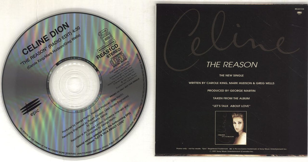 Celine Dion The Reason UK Promo CD single (CD5 / 5") CELC5TH100776