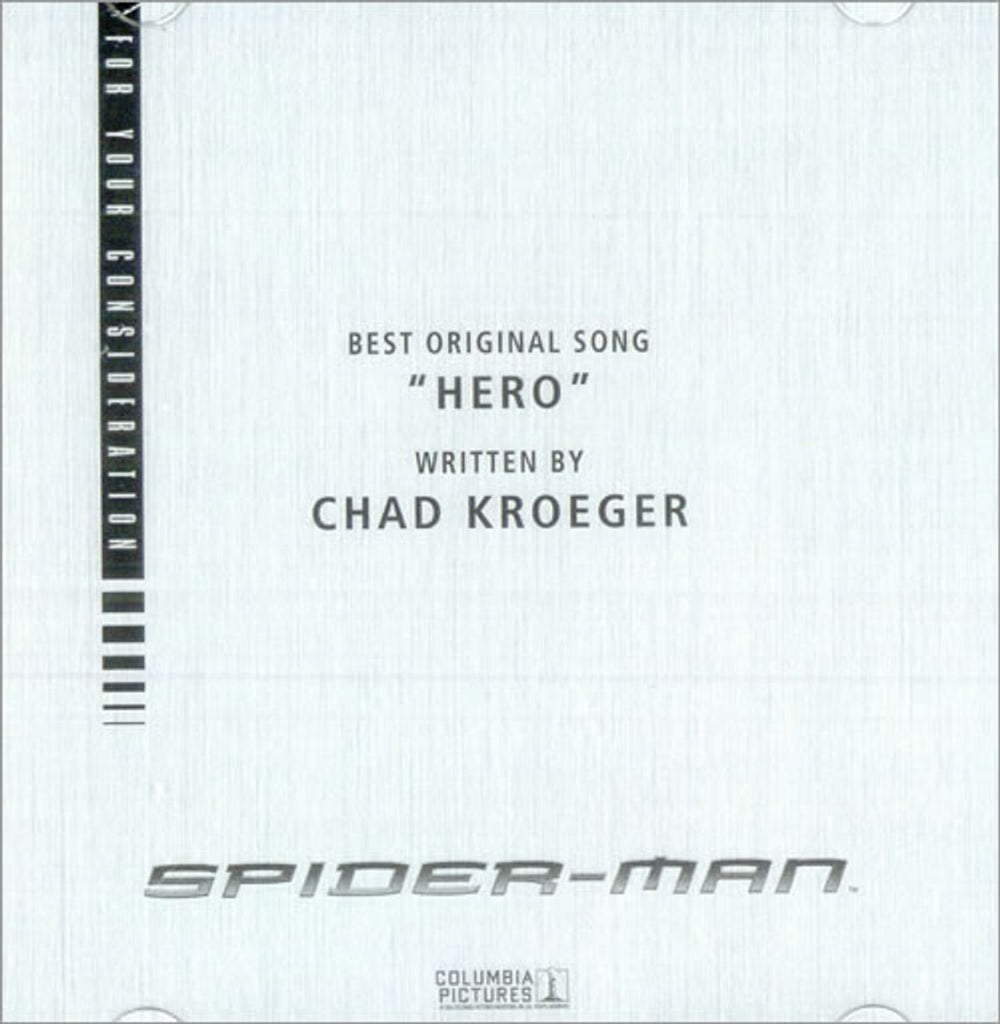 Chad Kroeger Hero US Promo CD-R acetate CD-R ACETATE