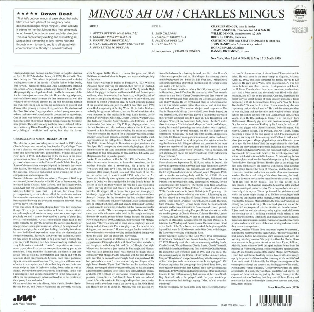 Charles Mingus Mingus Ah Um - 180gram UK vinyl LP album (LP record) 8436028696819