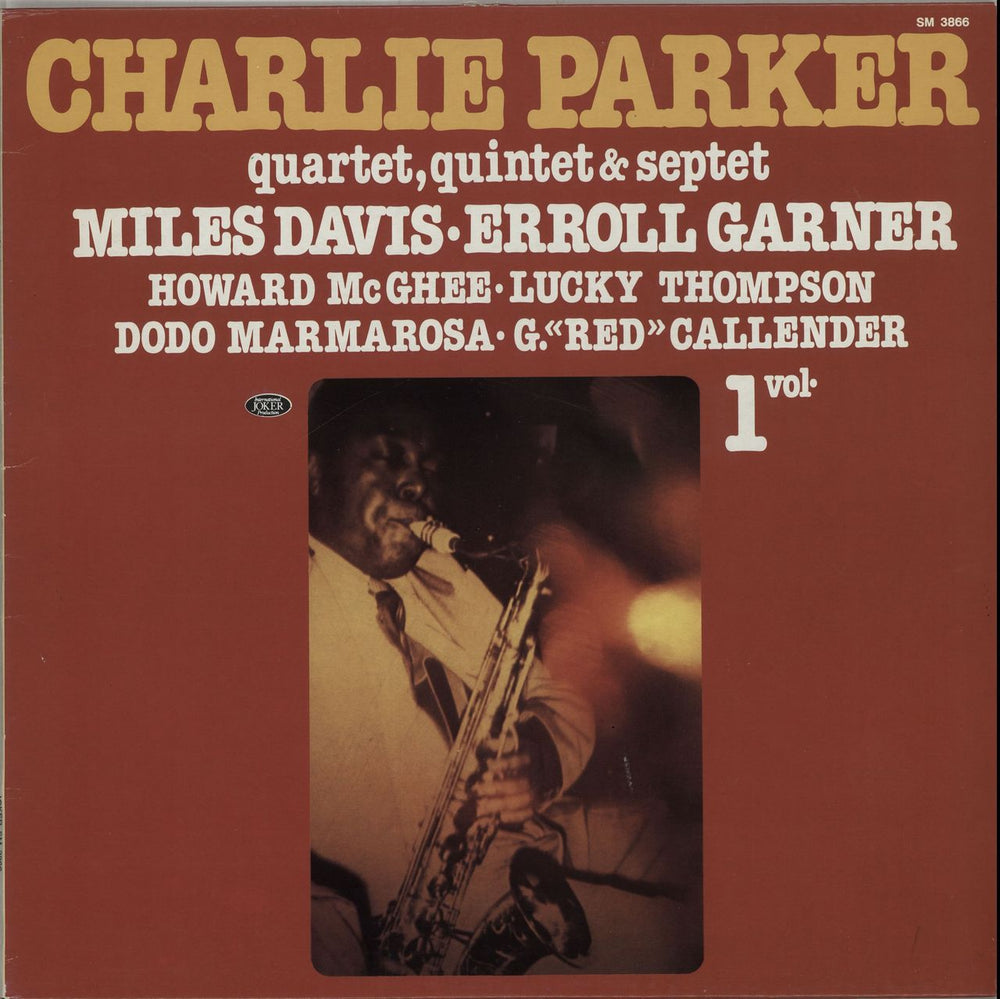 Charlie Parker Charlie Parker Quartet, Quintet, Septet, Volume 1 Italian vinyl LP album (LP record) SM3866