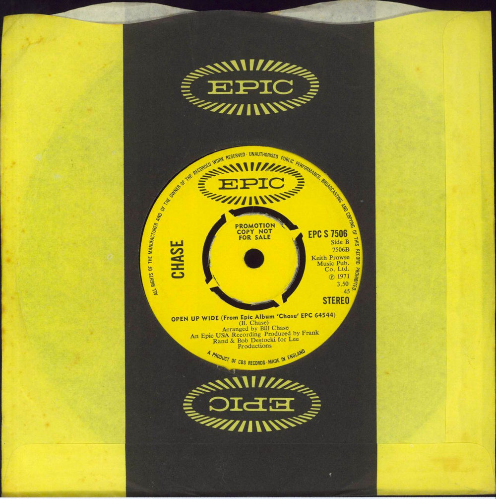 Chase (Jazz) Handbags & Gladrags - A Label UK Promo 7" vinyl single (7 inch record / 45)