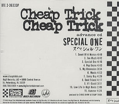 Cheap Trick Special One US Promo CD album (CDLP) BTE2-36333P