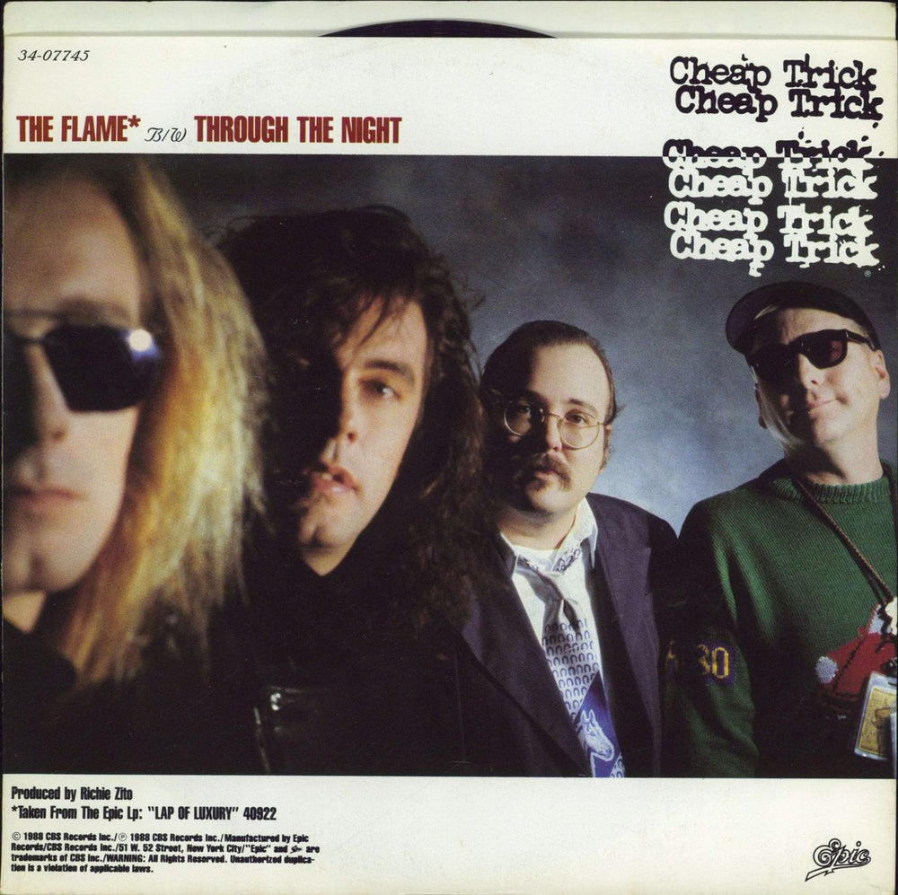 Cheap Trick The Flame US 7" vinyl single (7 inch record / 45)