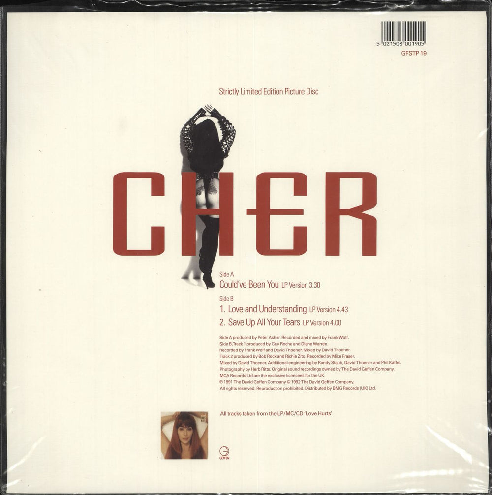 Cher Could've Been You - Tea stained UK 12" vinyl picture disc (12 inch picture record) 5021508001905