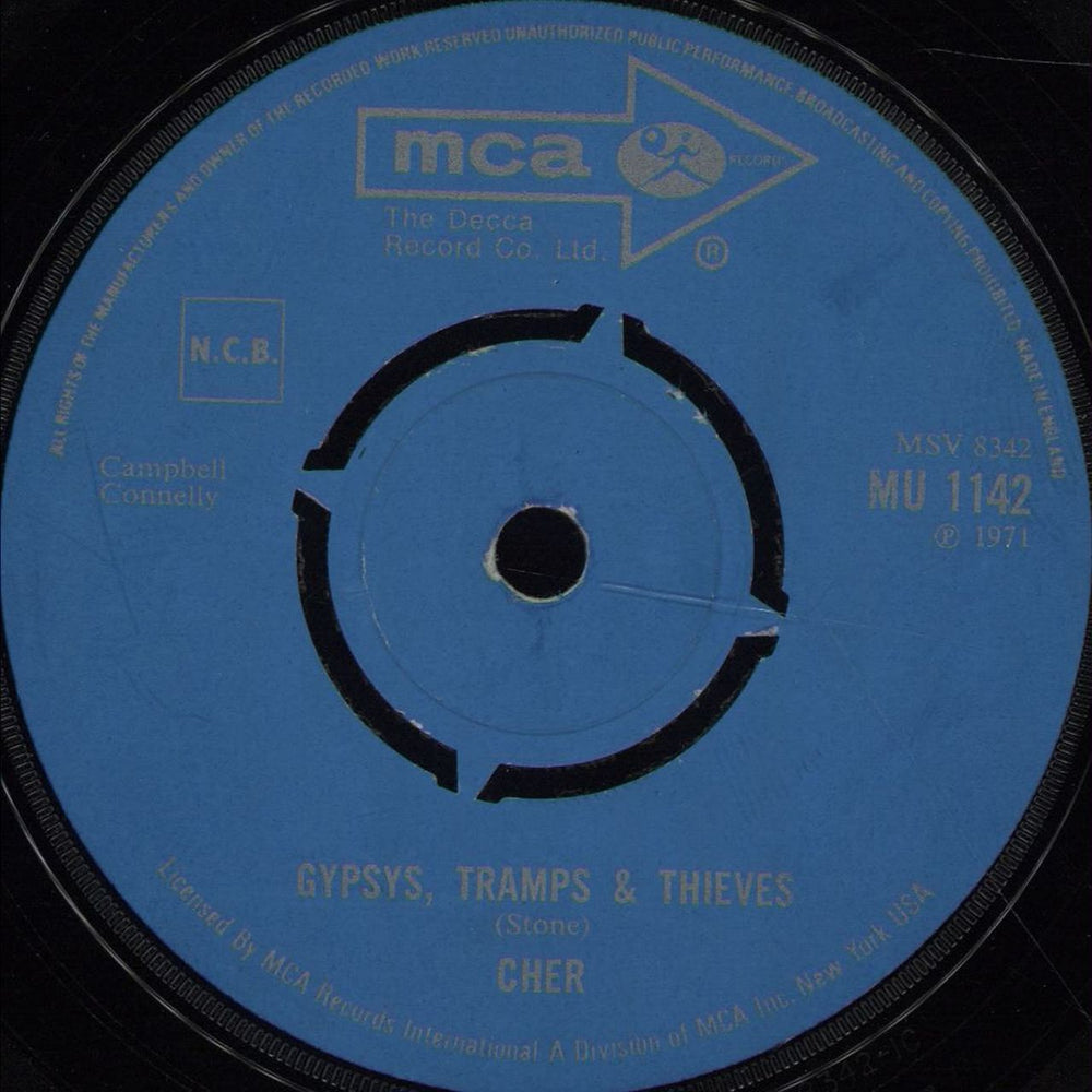 Cher Gypsys, Tramps & Thieves UK 7" vinyl single (7 inch record / 45) MU1142