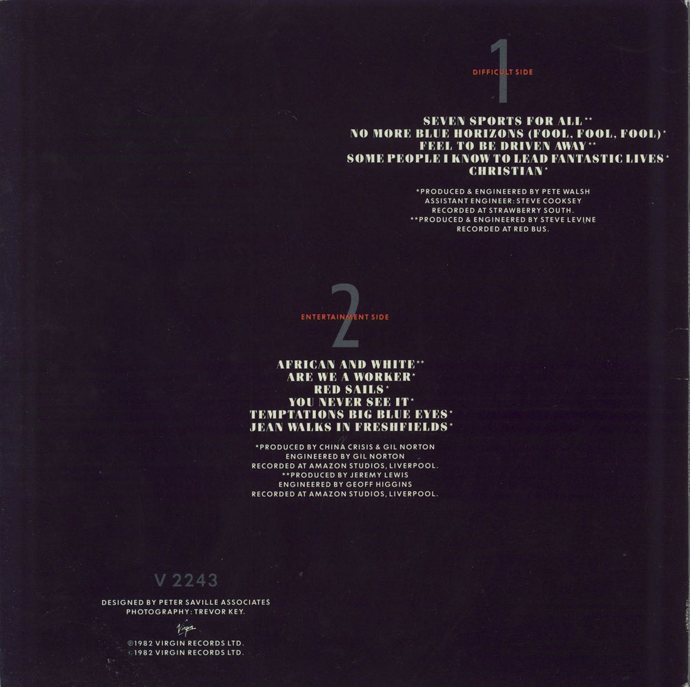 China Crisis Difficult Shapes & Passive Rhythms + Inner UK vinyl LP album (LP record)