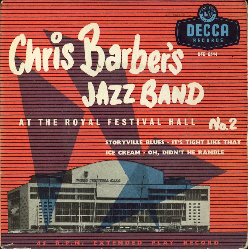 Chris Barber At The Royal Festival Hall No.2 UK 7" vinyl single (7 inch record / 45) DFE6344