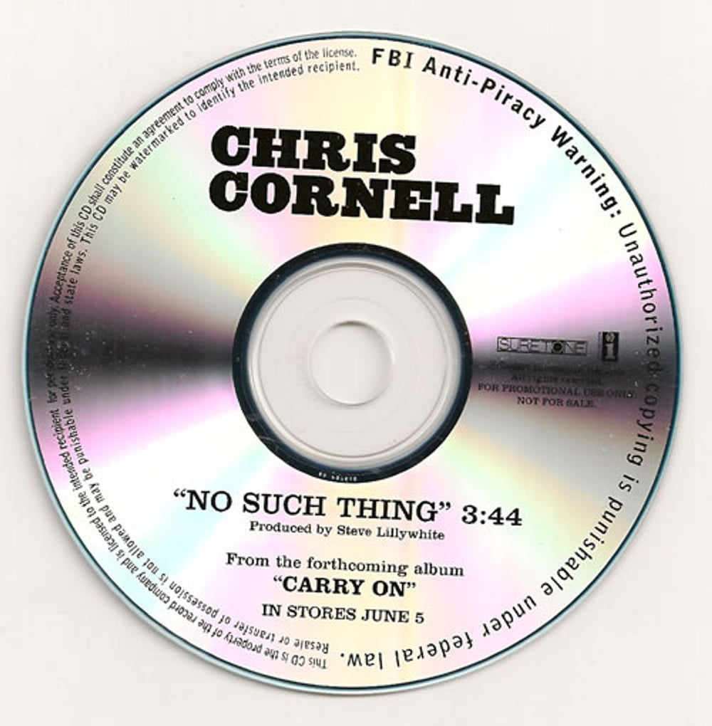 Chris Cornell No Such Thing US Promo CD-R acetate CDR ACETATE
