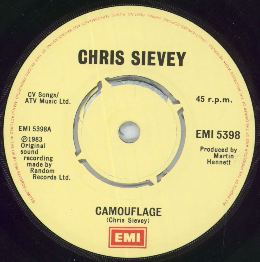 Chris Sievey Camouflage - 2nd UK 7" vinyl single (7 inch record / 45) 54007CA818793