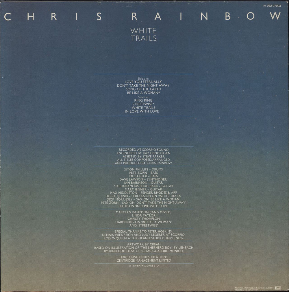 Christopher Rainbow White Trails Dutch vinyl LP album (LP record)