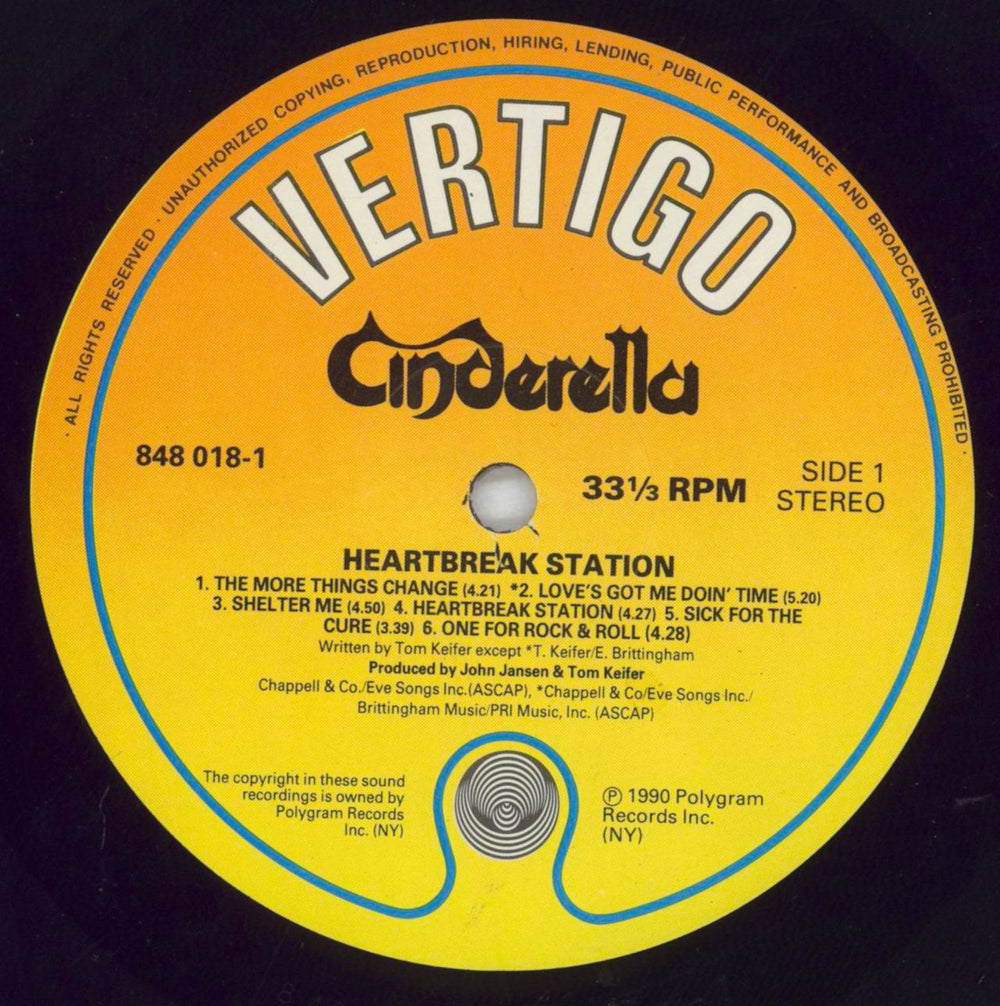 Cinderella Heartbreak Station - Shrink - Hype stickered UK vinyl LP album (LP record) CINLPHE818827