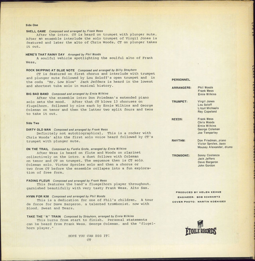 Clark Terry In Concert - Live US vinyl LP album (LP record)