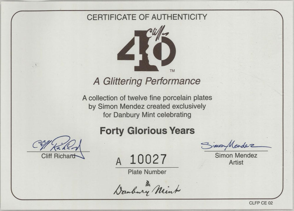 Cliff Richard A Glittering Performance - 40th Anniversary UK memorabilia