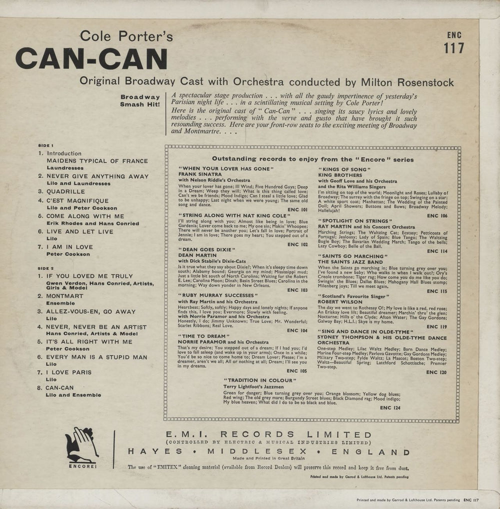 Cole Porter Can Can UK vinyl LP album (LP record)